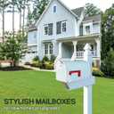 Mail Boxes for House Outside, RAINHOL White Mailboxes for Outside, Galvanized Steel Post-Mount Mailboxes, 19 x 8.7 x 6.7 Inches