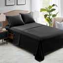 FreshCulture King Flat Sheets Only, Pack of 6, Soft Microfiber Bedding Sheets for Home, Salons, Hotels, Bulk Flat Sheets Only King Size (Black)