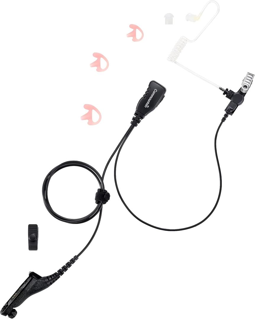 commountain APX 6000 XPR 7550e Earpiece w/Mic Compatible for Motorola Radios APX 8000 (7000 4000) XPR 7350e (7580e 7380e 7550 7350) APX6000 APX7000 APX8000 XPR7550 XPR7550e, Surveillance Headset