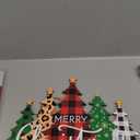 Wooden Christmas Tree Door Wreath for Front Door Sign Wall Signs, Merry Christmas Sign Black White Buffalo Plaid Welcome Hanging for Home Wall Decor Xmas Party Outdoor Indoor Supply (Large, Red)