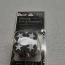 (4-Pk) Jacent Reusable Wine Bottle Stoppers Black with White Star Silicone
