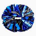 Lovecheer 2PCS Blue and Black Pom Poms Cheerleading Metallic Sports Cheer Pompoms with Handle for Halloween Dance Party Football Basketball Team Spirits