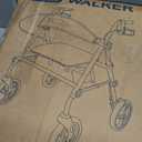 HOMLAND Foldable Rollator Walkers for Seniors with Seat, 16" Enlarged Seat | 350 lb Sturdy Frame, 16"×12" Seat 1.9" Thick, 8" Big Wheels, Adjustable Height, Tool-Free Assembly, All Terrain Mobility Aid