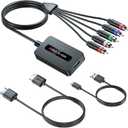 Male Component to HDMI Converter Cable with HDMI and Component Cables for DVD/STB with Female Component Output to Display on HDTVs, 1080P YPbPr to HDMI Converter, Component in HDMI Out Adapter