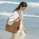 Hand Woven Straw Purses for Women 2026, Adjustable Large Beach Bag Summer Beach Tote Shoulder Bag for Vacation