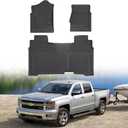 Cartist Floor Mats for 2014-2018 Chevy Silverado & GMC Sierra 1500 Crew Cab, 2015-2019 Silverado/Sierra 2500HD/3500 HD (Only fit Crew Cab), All Weather Floor mat for Silverado Accessories