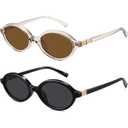 WOWSUN Retro Oval Sunglasses Womens Trendy Sun Glasses Sunnies UV400 Protection