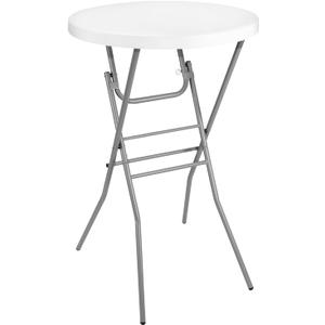 28in Cocktail Table White High Top Folding, Round Portable Bar Height Folding Table with Removable Legs, Indoor Outdoor Banquet for Parties, Commercial, Speech, School (2843 in)