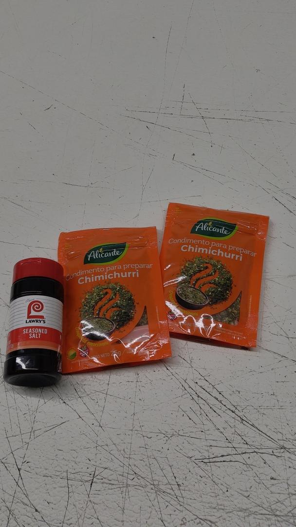 Alicante Especias y Condimentos (Chimichurri, 50 gr.) - PACK of 2 And Seasoned Salt 4 oz