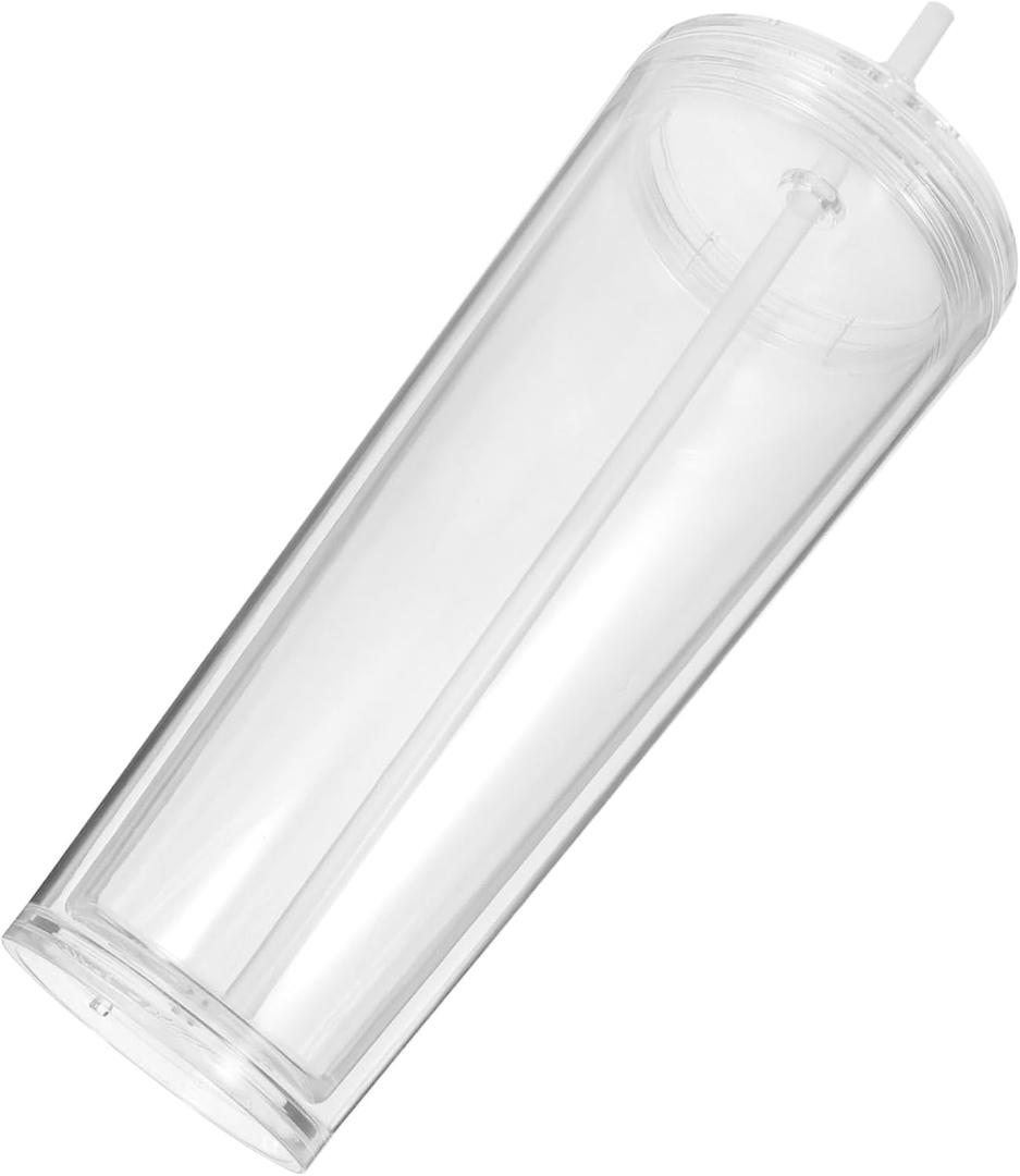 Large Capacity Reusable Plastic Cups Double Cup for Juice Milk Cold Water Smoothie Office Hotel Bar Party