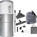 OVO Heavy Duty Powerful Central Vacuum System, Hybrid Filtration (with or Without Disposable Bags) 35L or 9.25Gal, 750 Airwatts with 40ft Deluxe Plus Accessory kit Included