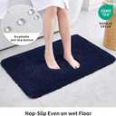 Disolla Navy Bathrom Runner Rug 24x70 - Extra Large Soft Plush Bath Mat, Thick Long Non-Slip Shaggy Floor Mat, Ultra-Absorbent for Master Bathroom Vanity, 2' x 5'10"