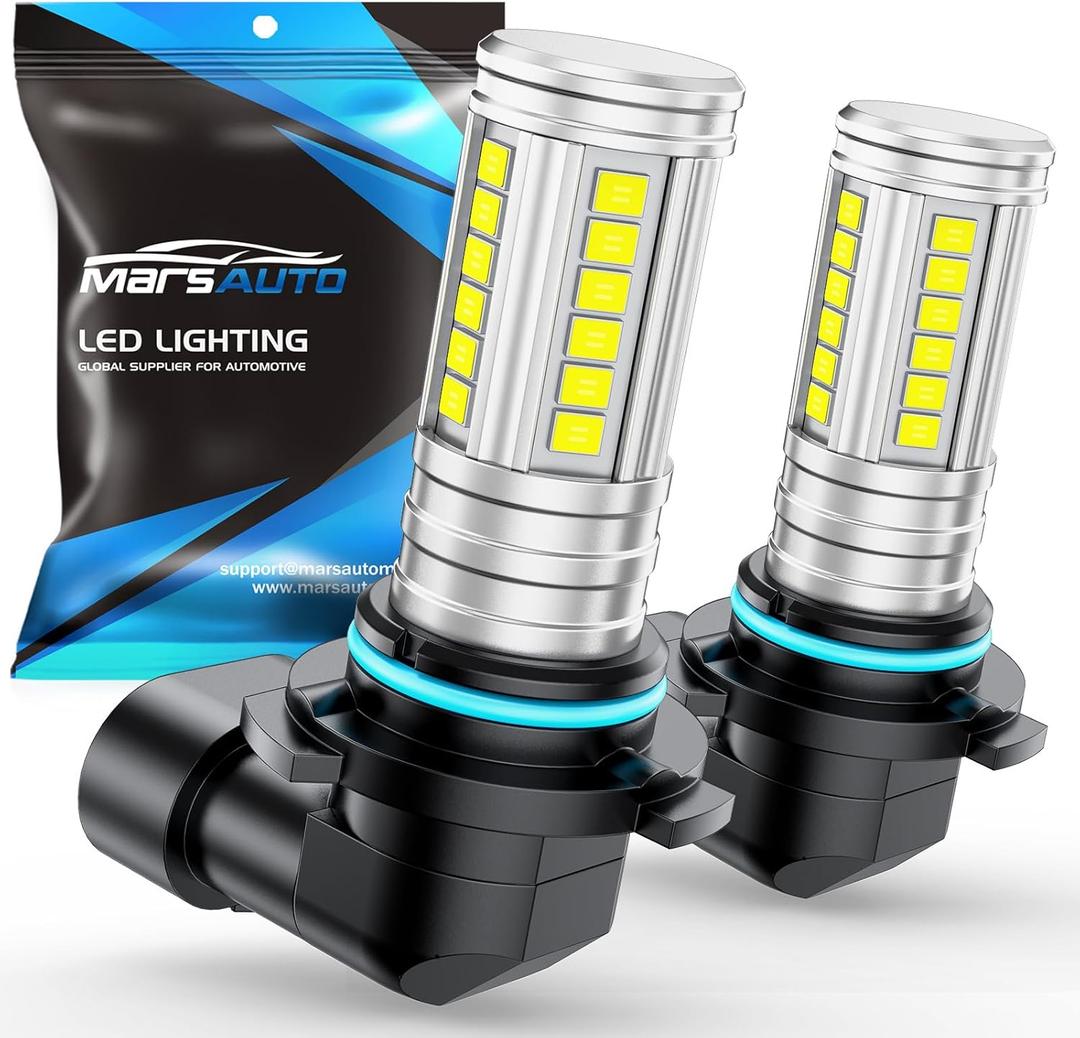 Marsauto 9006 HB4 Fog Light Bulbs, 12,000LM 1:1Size Real 360 Illumination HB4 Led Fog Light Bulbs, 6500K White Strong Penetration, Upgraded LED Chips HB4 Fog Lights Led for Car, Truck, SUV, Pack of 2