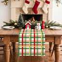 3 x Artscope Buffalo Plaid Christmas Table Runner, Xmas Winter Holiday Kitchen Dining Table Decoration for Christmas Home Party Decor 13x72 Inch-Beige