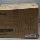 VASAGLE Bar Stools Set of 2, Counter Height Bar Stools with Back, Ergonomic Backrest, Synthetic Leather, Metal Legs, 24.8-Inch Tall Barstools for Kitchen Island Home Bar, Easy Assembly, Coffee Brown