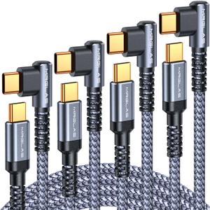 MRGLAS USB C to USB C Cable 60W [4-Pack, 10+6.6+3.3+1.6FT][90, Gold-Plated] Type C Charger Fast Charging for iPhone 17 16 Pro Max 15 Plus, USB C Charger Cable for Samsung S25 S24,iPad Pro,MacBook Pro (Grey)