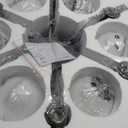 6-Light Sputnik Ceiling Light Fixture, Semi Flush Mount Ceiling Light with Milk Glass Globes, Black Mid Century Modern Chandelier for Living Room Bedroom Dining Room Hallway, 