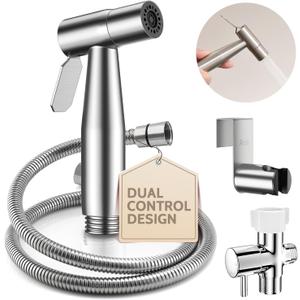 Arofa Hands-Free Handheld Bidet Sprayer for Toilet, Dual Control Mode Spray Handheld Bidet with Adjustable Water Flow, Bidet Toilet Sprayer with Bidet Hose for Feminine Wash (1 Pack)