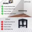 Heavy Duty Shower Foot Rest Bar 13in, 300 Lbs Capacity, Non-Slip & Rustproof Stainless Steel Shower Footrest for Shaving Legs, Wall Mounted Corner Shower Step for Small Bathrooms, Matte Black
