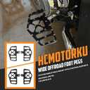 Motorcycle MX Wide Offroad Foot Pegs CNC Passenger Footboards Rear Floorboards Fit For Harley Touring Road King Road Glide Electra Glide Street Glide Sportster Dyna (Black)