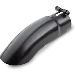 2.5 inch Inlet Curved Exhaust Tip, 3" Outlet 9" Overall Length Stainless Steel Turn Down Exhaust Tail Pipe, Bolt-On, Sleek Angle Cut, Polished Tailpipe, Black