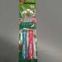 GUM Sunstar Monsterz Kids’ Toothbrush W/Suction Cup, Ages 2+, Assorted Colors, 1 Dozen