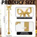 Zonon 1 Pack Gold Bow Plate Holder for Wall Bow Knot Iron Easel Display Rack Wall Mount Metal Plate Hanger Stand for Hanging Photo Frame Art Plaque for Cabinet Kitchen Counter Bar Cafe (28 x 7.2 Inch)