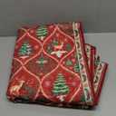 Lahome Christmas Rugs for Living Room, 5x7 Print Reindeer Rugs for Bedroom Aesthetic Large Washable Carpet, Soft Christmas Tree Non Slip Stain Resistance Dining Room Carpet for Under Table, Red 