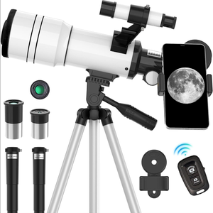 ToyerBee Telescope for Adults & Kids, 70mm Aperture Astronomical Refractor Telescopes for Astronomy Beginners (15X-150X), 300mm Portable Telescope with an Phone Adapter & A Wireless Remote 