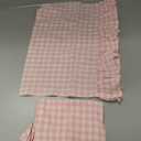 HunnmingRe Light Pink Kitchen Towels Set of 2, 100% Cotton Ruffled Gingham Dish Towels 18"x28" Absorbent Tea Cloths Classic Plaid Pattern for Farmhouse Charm, Drying Dishes, Entertaining Guests