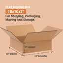 BOX USA 10103 Flat Corrugated Cardboard Box 10" L x 10" W x 3" H, Kraft, For Shipping, Packing and Moving (Pack of 25)