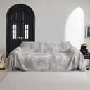 MYSKY HOME Sectional Couch Cover Sofa Covers for Sectional Sofa L Shape Chenille Couch Protector Grey Geometric for Dogs Pets Couch Throw Cover Washable Durable for Home Decor, 71" X118"