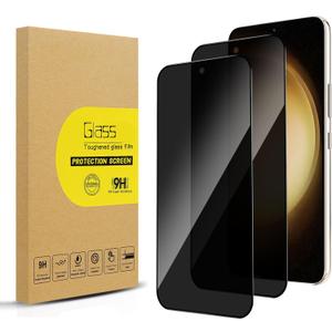 2 Pack Privacy Screen Protector for Samsung Galaxy S23 Plus/S23 + [Anti-Spy Tempered Glass][Fingerprint Unlock Support], Anti-Scratch, Bubble-Free, Easy Install 9H Protective Glass