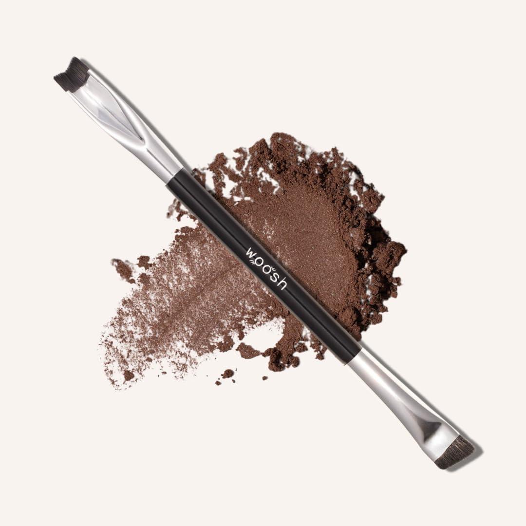 The Corner Brush Eye Stamper | Smokey eye & eyeliner brush, dual-ended, angled and precise, soft vegan bristles, Woosh Beauty
