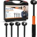 Door Hinge Adjustment Tool Kit, 4 in 1 Hinge Gap Adjusting Wrench Set for Residential and Commercial Use, Door Gap Adjustment Tool, Heavy Duty Door Hinges Repair Wrench with Rubber Grip