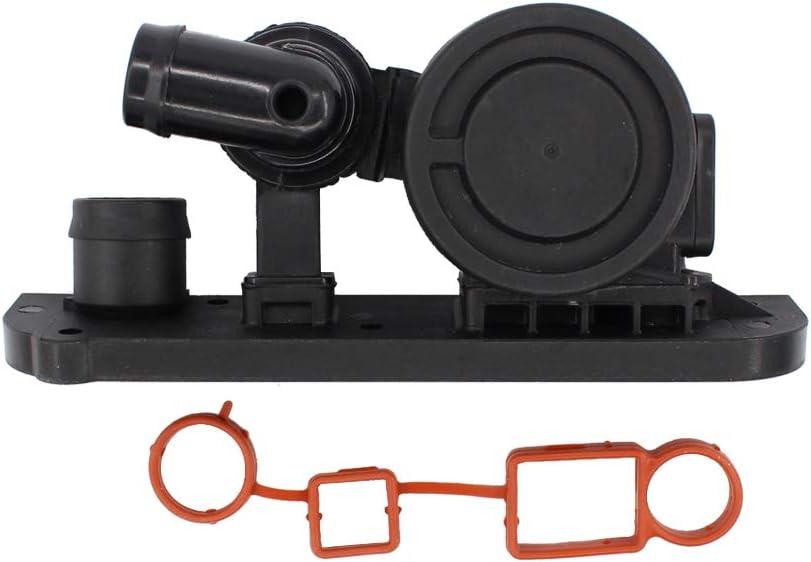 NewYall PCV Crankcase Vent Regulating Valve & Breather Gasket for Audi A3 A4 2006-2008 TT 2008-2009 TTS 2009-2015 Volkswagen Golf Jetta Passat 2006-2008 EOS 2007-2009