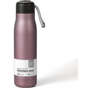 Water Bottle with Portable Lid Metal Vacuum Insulated Stainless Steel | Reusable Leak Proof Flask | 17oz, Pink
