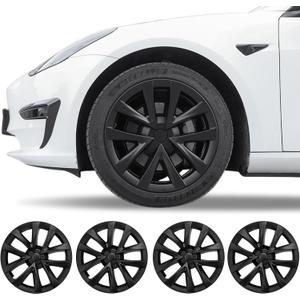 Model 3 Hubcaps - 18 Inch Aero Wheel Covers Replacement Wheel Caps 18" Model S Plaid Arachnid Wheels Version Hub Caps Compatible with Model 3 Accessories 2017-2023, 18inch-4pcs