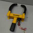 Tevlaphee Universal Wheel Lock Heavy Duty Security Trailer Wheel Lock Anti Theft Wheel Locks for Cars SUV Camper Motorcycle Trailer Great Deterrent Bright Color with 3 Keys (Red-Yellow)