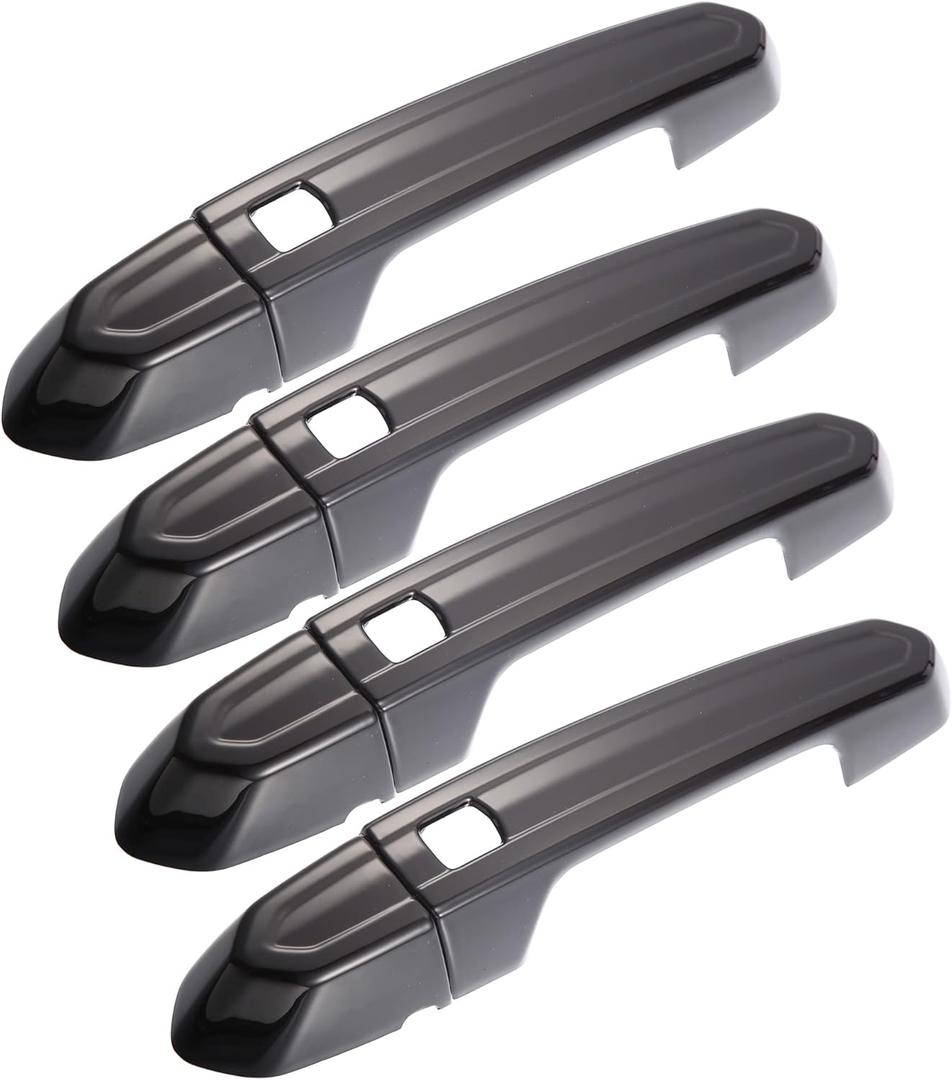 X AUTOHAUX Exterior Outside Door Handle Cover Kit Front Rear Left Right for Cadillac XT4 XT5 XT6 CT4 CT6 CTS ATS XTS 2013-2021 Gloss Black