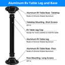 27" RV Table Base Mount and RV Table Leg,Camper Metal Surface Mount Bases and Legs,Pedestal Flange Dinette Pole for Camper Trailer Motorhome, 27" - 1 Set