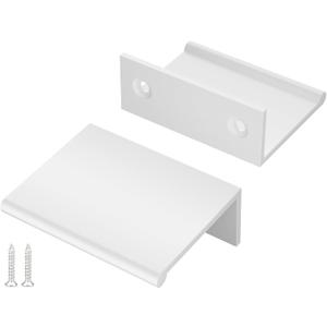 Peaha 10 Pack Kitchen Cabinet Handles 1-5/16 inch White Pulls for Dresser Drawers Door Edge Finger Pull Hardware