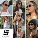 SCVGVER Retro Oval Sunglasses for Women Men, 90s Vintage Small Cat Eye Sun Glasses Y2k Trendy Narrow Shades, UV Protection