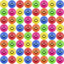 60 Pack Smile Face Stress Balls Bulk 2.5 Inch Funny Face Stress Relief Balls Colorful Mini Squeeze Balls Foam Smile Face Toys for Finger Exercise, School Prizes, Party Bag Fillers