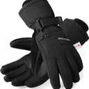 Waterproof Warm 3M Thinsulate Snow Gloves - Touchscreen, Cold Weather Winter Gloves for Snowboarding, Fits Both Men & Women (Small, Black)