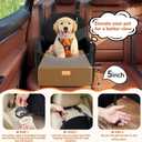 Dog Car Seat for Medium/Small Dogs, Dog Booster Car Seat, Pet Booster Seats Up to 40lbs with Waterproof Layer, 3 Storage Pockets and Safety Belt (Black)