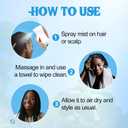 10 FL OZ Rinse-Free Shampoo for Braid, No Water Shampoo for Locs, Braids, Twists, Weaves, Dreadlock, Dry Spray for BuildUp, Odor, Itch & Flakes, No Residue, Chemical Free