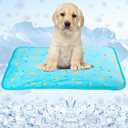 SEIS Dog Ice Pad Ice Silk Cats Kennel Mat Pet Cooling Pad Summer Cool Bamboo Mat Breathable Pad (Blue Fruit, M