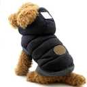 SELMAI Fleece Dog Hoodie Winter Coat for Small Boy Dog Cat Puppy Cotton Hooded Jacket Chihuahua Clothes Blue Small