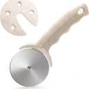 Pizza Cutter Wheel, Stainless Steel Pizza Cutter with Cover, Super Sharp Pizza Slicer-Dishwasher safe,Smooth Rotating Pizza Wheel Safe with Healthy Material Beige